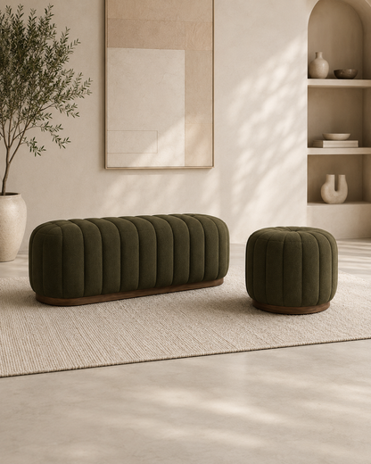 Custom upholstered bench and pouf Dubai — made to order