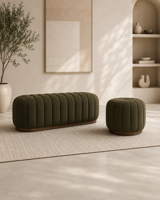 Custom upholstered bench and pouf Dubai — made to order