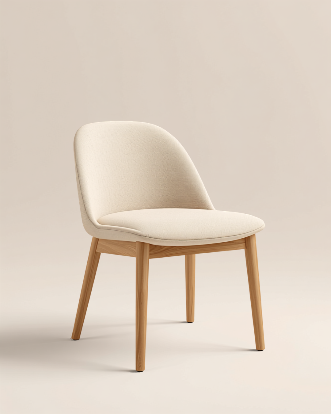 Bespoke dining chair detail — natural wood legs Dubai