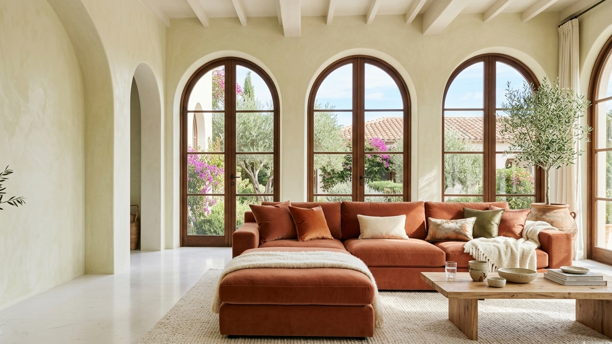 Living room with a comfortable  sectional sofa, Dubai