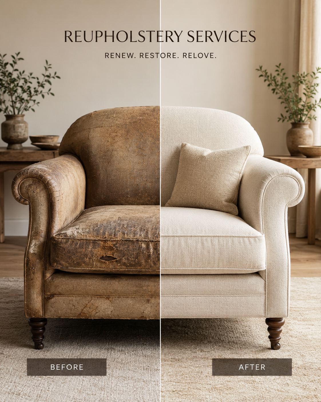 Professional reupholstery service Dubai — sofa and chair renewal