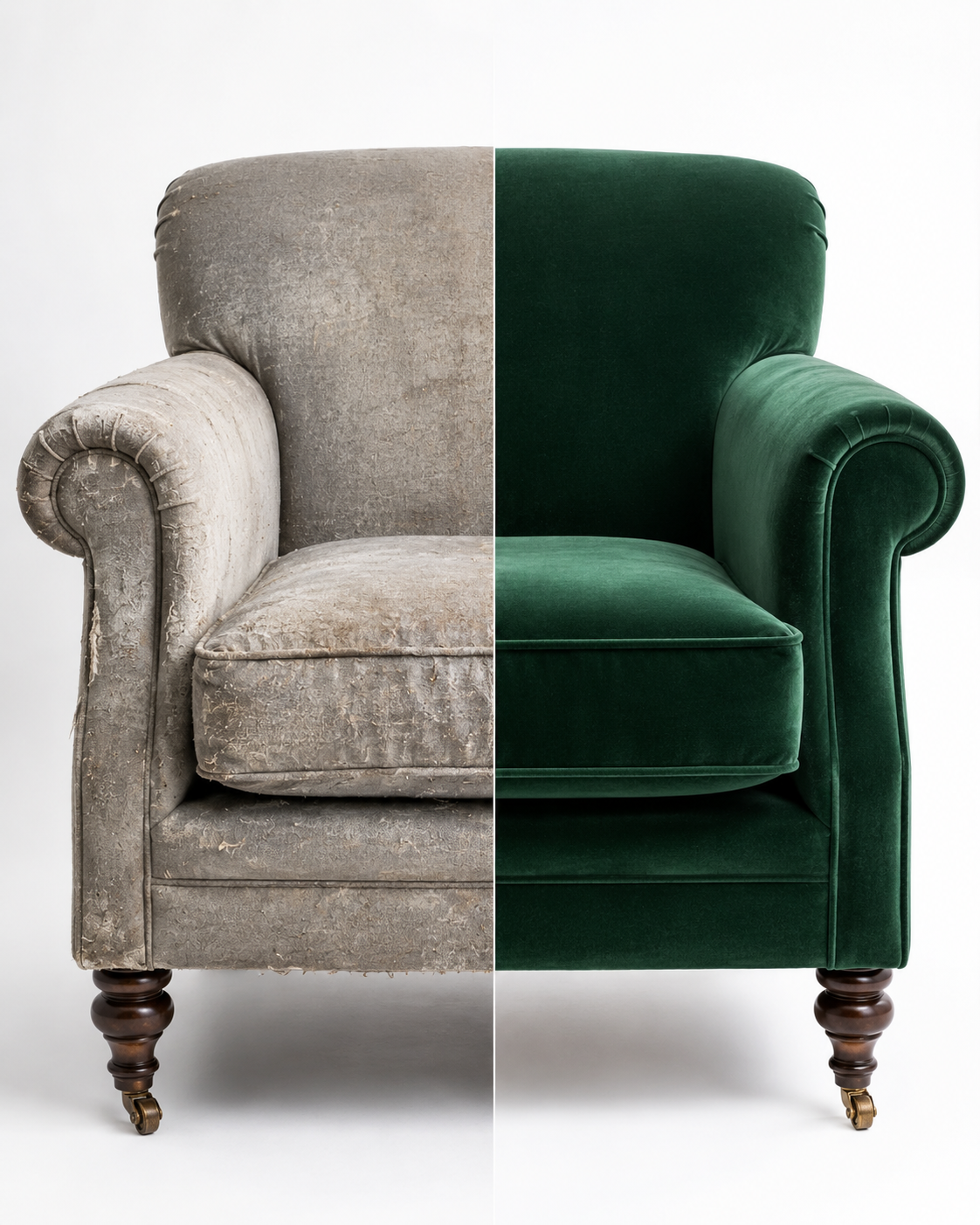Armchair reupholstery service Dubai — sofa, bench and chair renewal