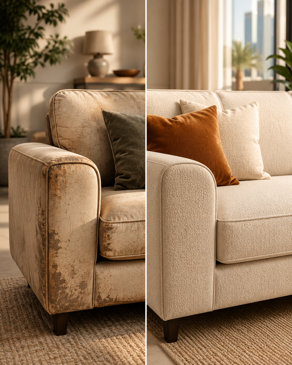 Professional sofa reupholstery service Dubai — sofa renewal