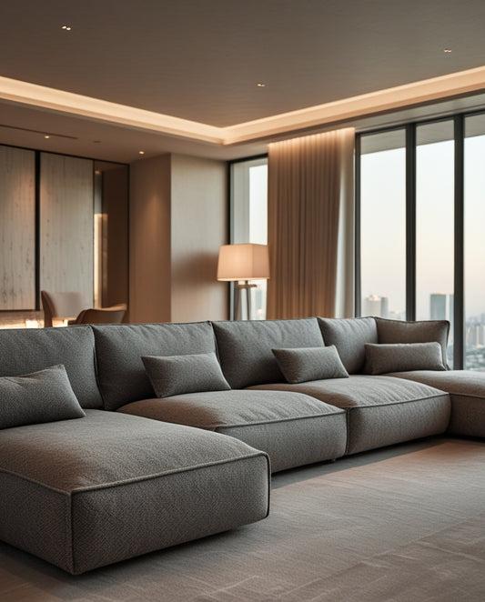 Custom L-shape sectional sofa Dubai — bespoke upholstery